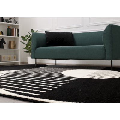 Tapis moderne blanc contrastant Fresno