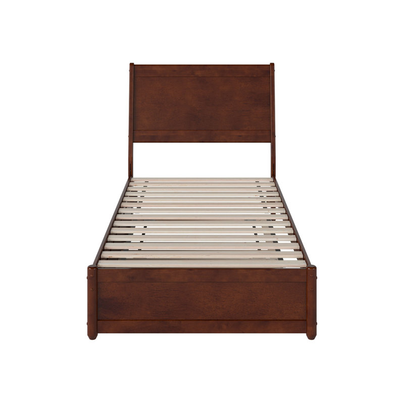 Lit gigogne en bois massif Avdesh, Noyer, Simple