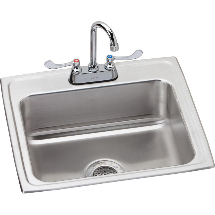 Lustertone 22" L x 19.5" W Drop-in Sink with Faucet