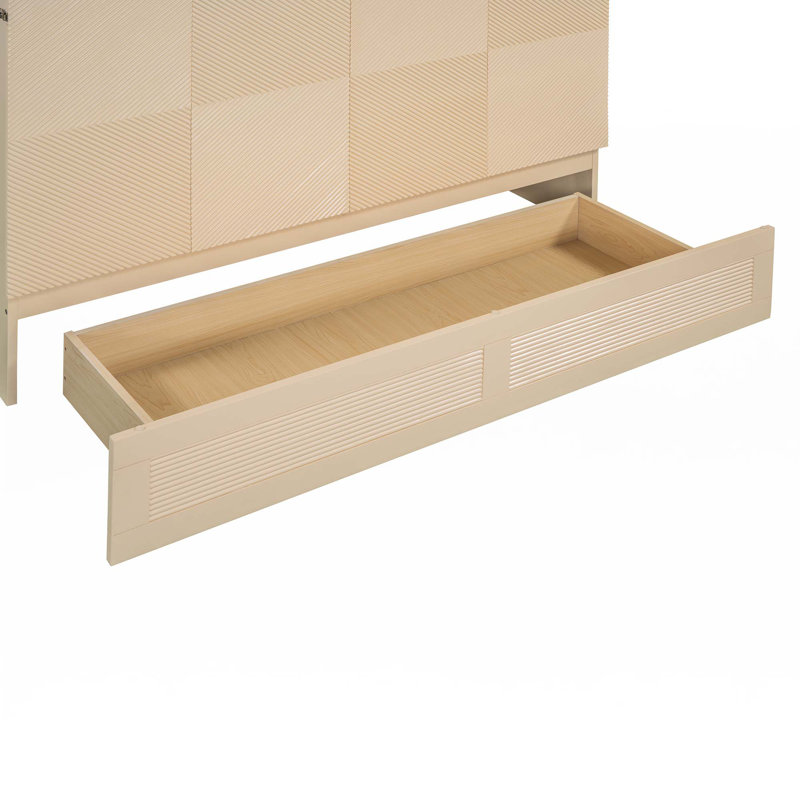 Lit escamotable avec tiroir et ensemble de prises et ports USB