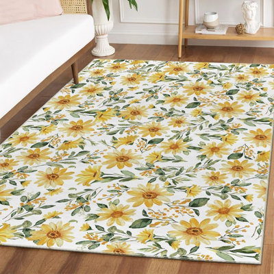 Tapis lavable à profil bas Daisy Sunflower