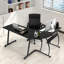 Kuno L-Shaped Metal Base Writing Desk