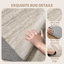 Tapis lavable à rayures rétro antidérapant (beige)-490636191-471381059