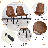Round Dining Table Set For 4–6, 42"-54"Expandable Wood-Grain Finish Dining Table With Silver Metal Legs And Faux Suede Upholstered Chairs,Ideal Dining Space For Small Apartments.-1849856873