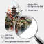 Asian Art Serene Pagoda IV - Art asiatique, horloge asymétrique en métal, horloge murale de forme irrégulière-104238168