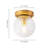 1-Light Brushed Brass Semi-Flush Mount Ceiling Light for Hallway