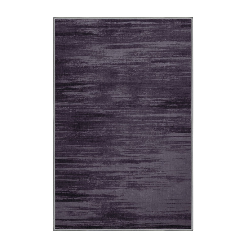 Machine Washable Abstract Purple Area Rug, Rectangle 5' x 7'