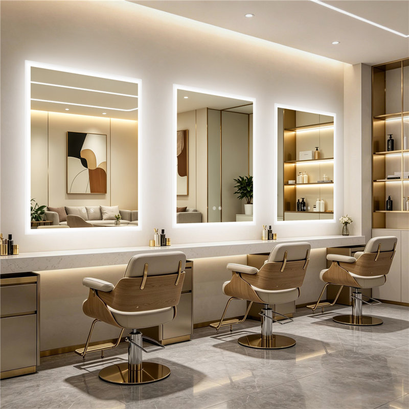 Backlit Led Wall Mirror, 90 cm H x 70 cm W