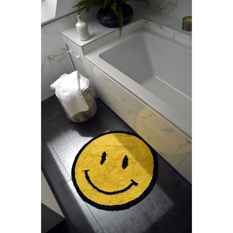 Creager Smiley Face Round Bath Mat