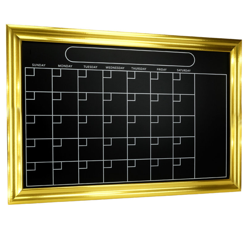 20" X 30" Gold Frame Monthly Calendar Chalkboard