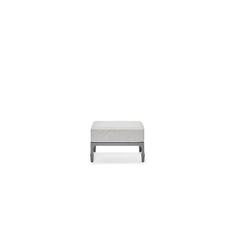 Repose-pieds Alberti, Tissu de voile, Noir lisse