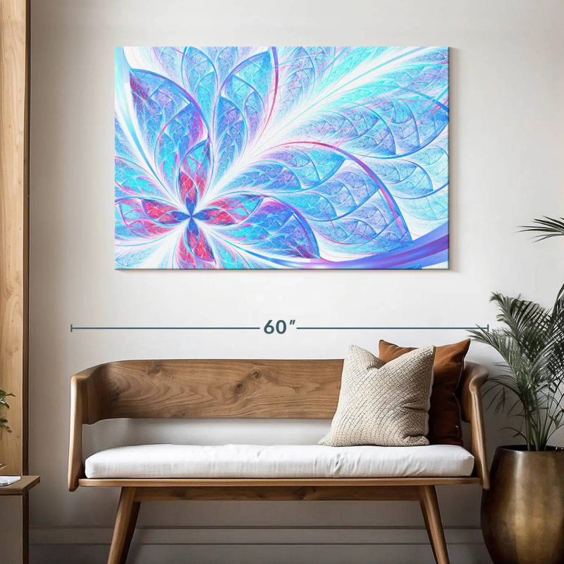 Abstrait floral fractal Avery, H 32 po x l 48 po