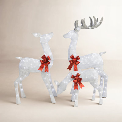 3-Piece Outdoor Lighted Deer Family Display