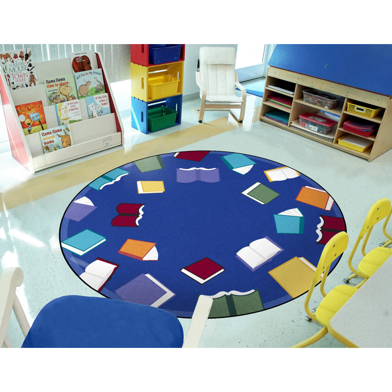 Fly Away with Reading by Joy Carpets Area Rug, Round 7'7"