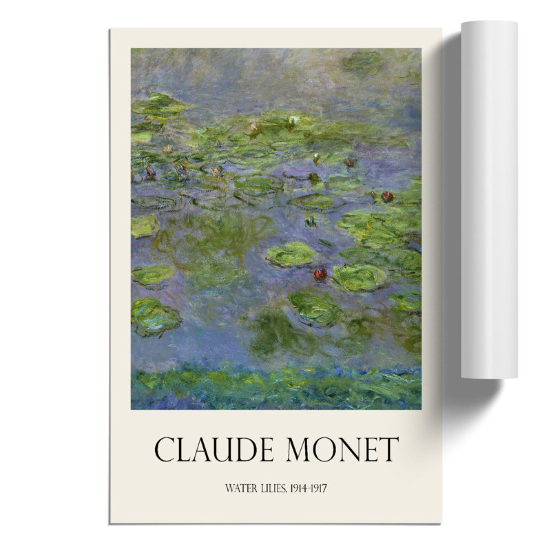 Water Lilies Lily Pond Print by Claude Monet - Frameless Print, 30cm H x 21cm W x 0.1cm D