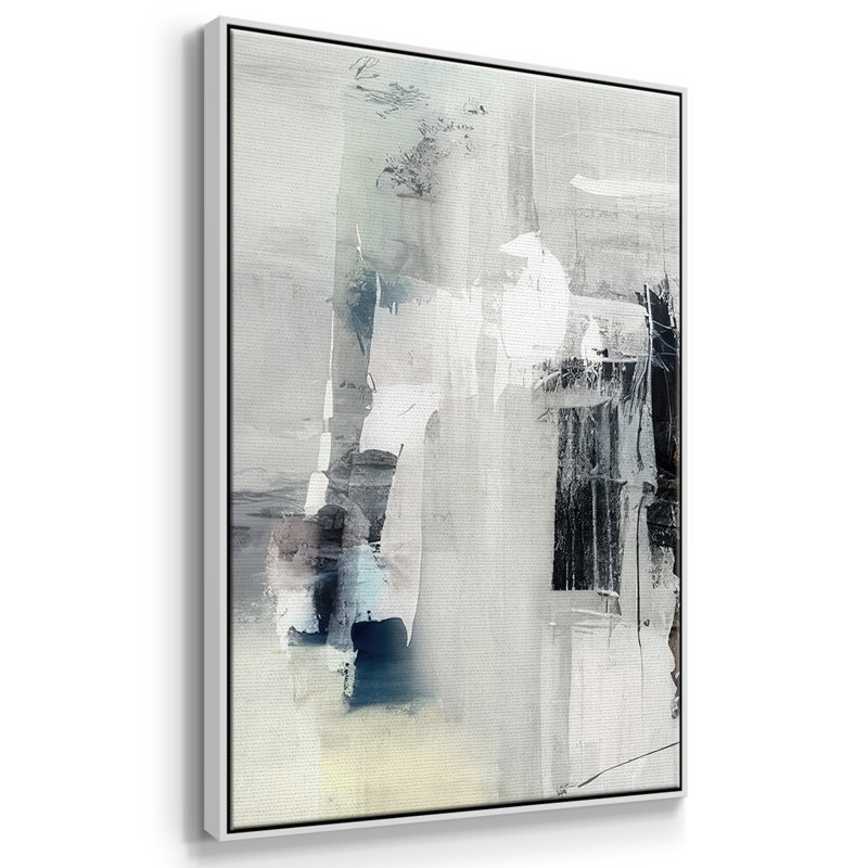 Winter Abstraction II, 3 pièces, H 24 po x l 48 po x P 2 po, Cadre blanc