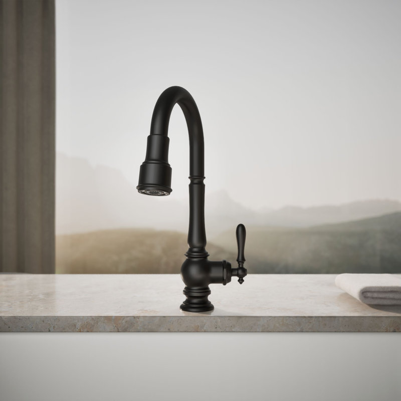 Robinet de bar escamotable avec accessoires Artifacts, Noir mat