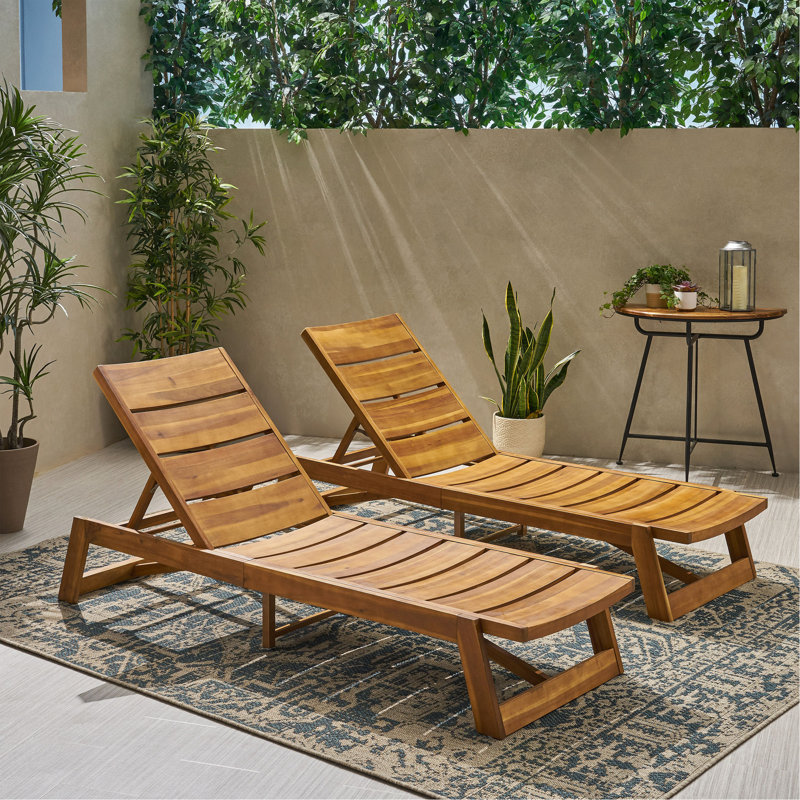 Chaise longue Maki (ensemble de 2), 2, Brun jaune