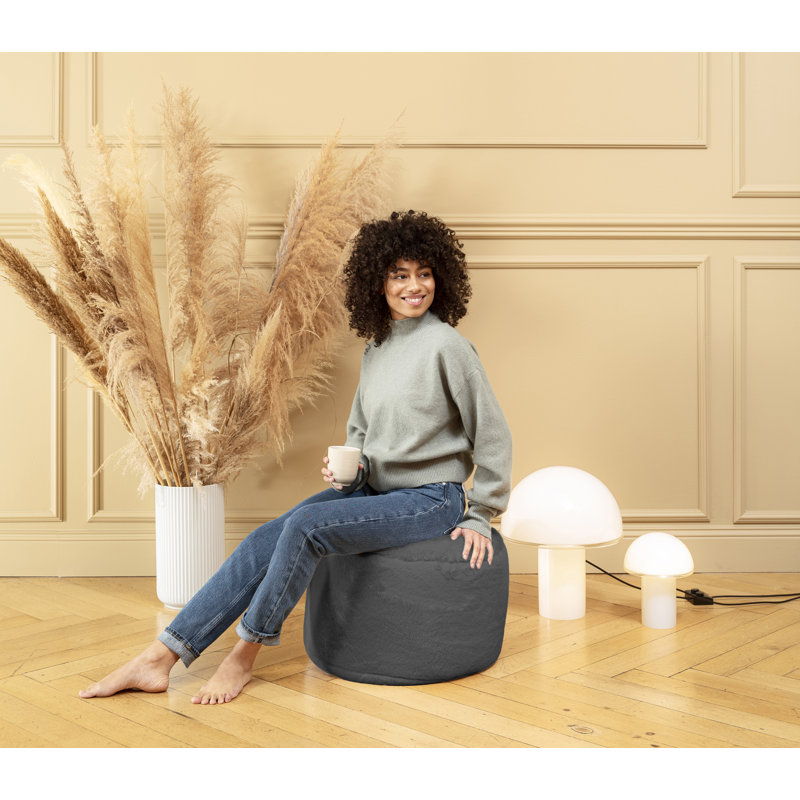 Pouf / coussin pouf Dotcom Softy Plush, Imitation fourrure gris anthracite