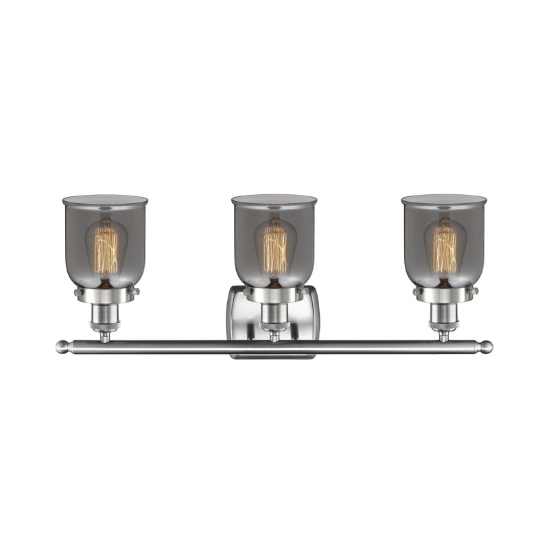 Éclairage pour meuble-lavabo 3 lumières 26 po Ballston Urban Bell, DEL, Fumée, Nickel satiné brossé