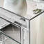 Armoires, armoire de rangement moderne à 3 tiroirs en argent brossé | Panneau de fibres à densité moyenne et verre épais, 21,5 po x 15,8 po x 26,8 po