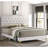 White Upholstered Eastern King Panel Bed