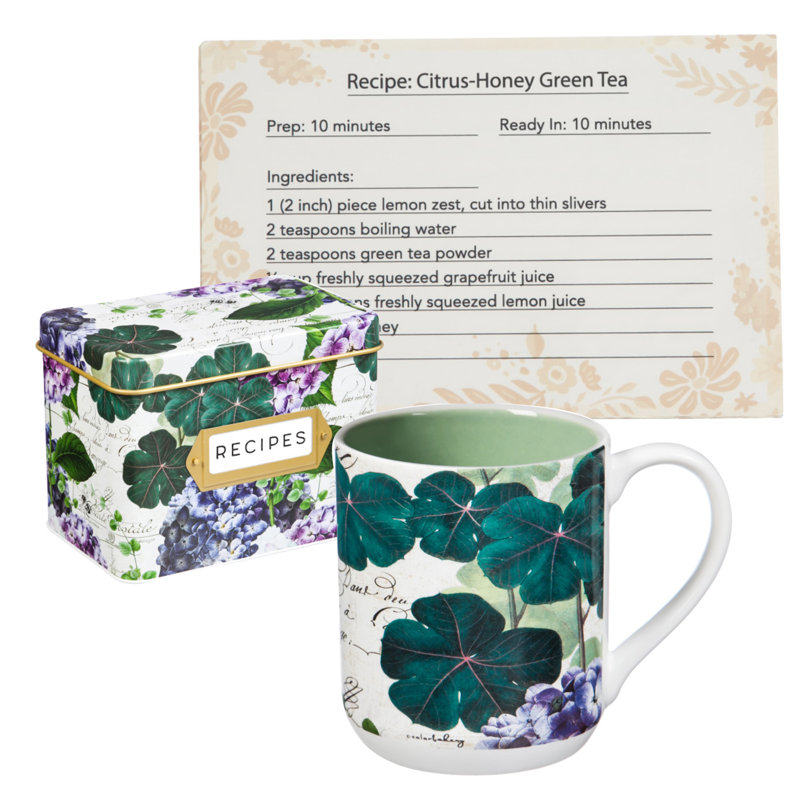 Grande tasse à café avec tin de cuisine et cartes de jardin Woodall