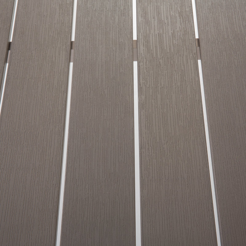 Hillegier Rectangular 180Cm L Table, Grey, Silver