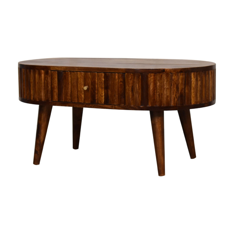 Ahart Solid Wood Four Leg Coffee Table with Storage