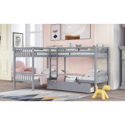 Lshaped Bunk Bed With Drawers