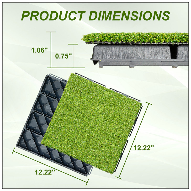 Stylish Mat Plastic Deck Tiles With Durable Construction And Easy Maintenance For Versatile Use In Any Space, Green