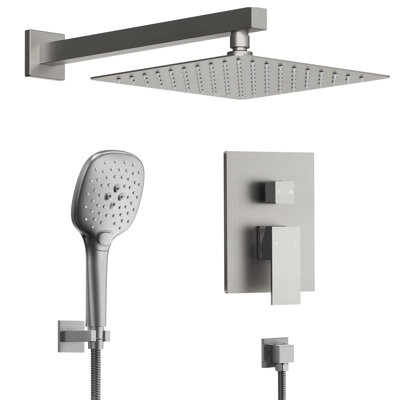 Pressure-Balanced Shower System, 10-Inch RainfallShower Faucet with Rough-in Valve