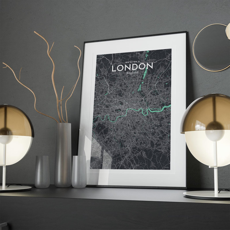 London City Map In Dream - No Frame Print, 17cm H x 11cm W x 0.05cm D