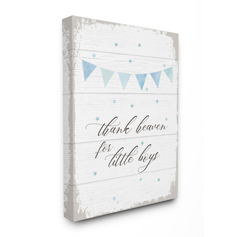 Décoration murale pour enfants bunting remerciement pour little garçons en planches look Silvestri, Toile tendue