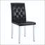 Chaise de salle à manger en polyuréthane noir avec dossier à boucle ergonomique et pieds argentés - ensemble de 4-129041811