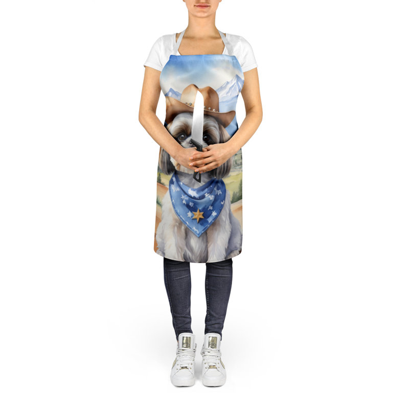 Tablier de bienvenue Shih Tzu Cowboy