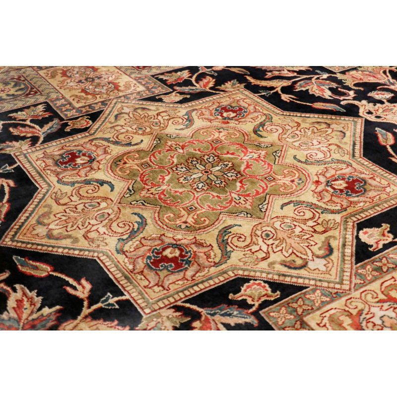 Canvello Agra Hand-Knotted Lamb's Wool Area Rug- 9'2" X 12'2"