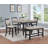 Farmhouse Style Counter Height Bench with Upholstered Seat and Footrest, Durable Wooden Furniture for Comfortable Seating