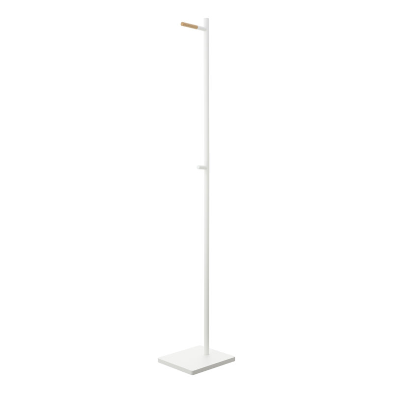 Black Steel and Wood Minimalist Coat Rack