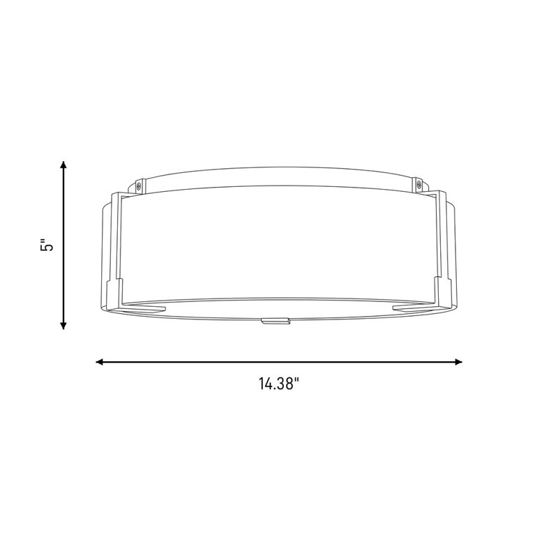 2 - Light Flush Mount, Aged Iron
