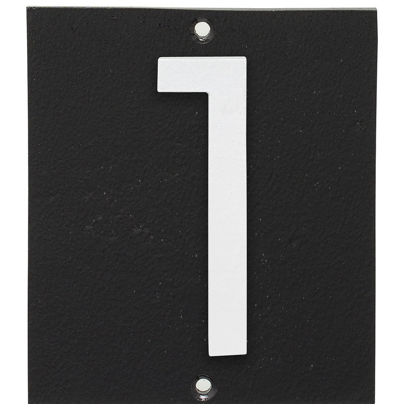 Plaque d’adresse murale sur 1 ligne flottante, Noir, Blanc, Oui