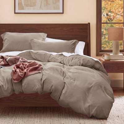 Bedsure Microfiber Duvet Cover King Size - Prewashed Cotton-Like Extra Soft Bedding Set (Set of 3)