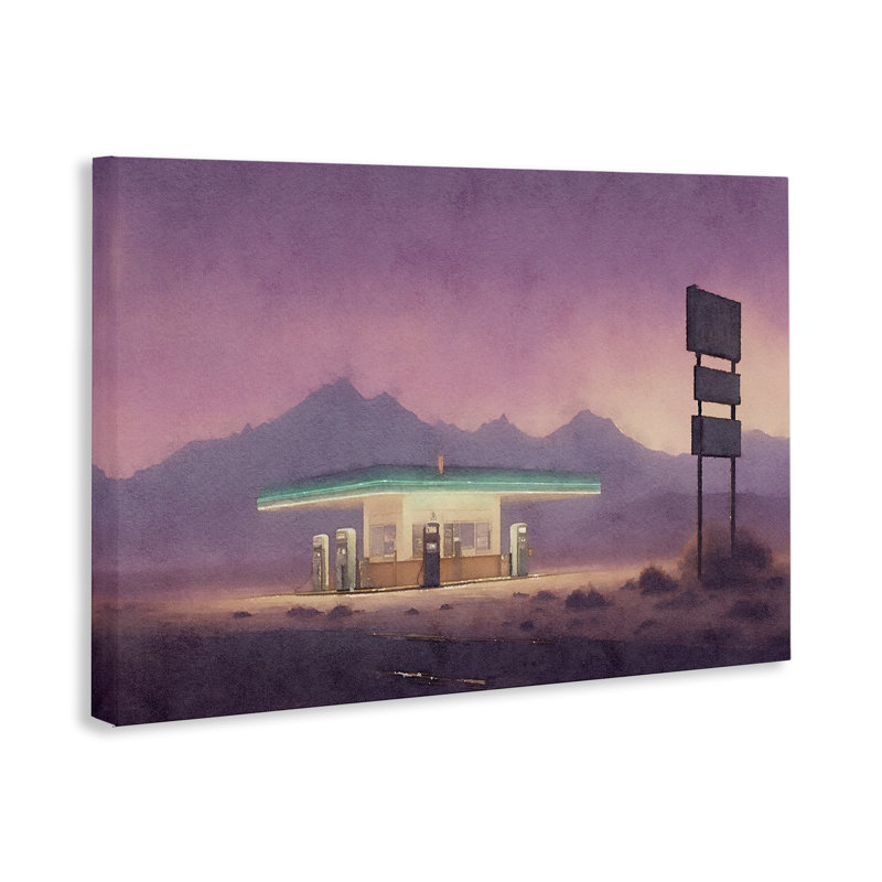  Art mural sur toile Desert Gas Station par Noah Bay, H 30 po x l 45 po