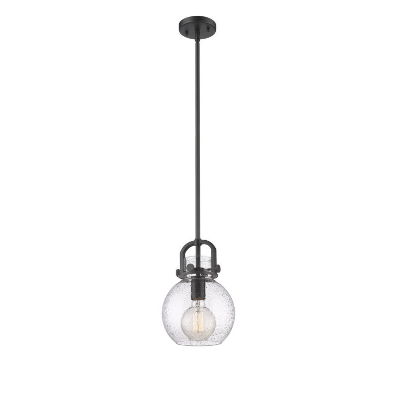 Luminaire suspendu à 1 tige Sligo, Grainé, Noir mat, H 11,25 po x l 8 po x P 8 po