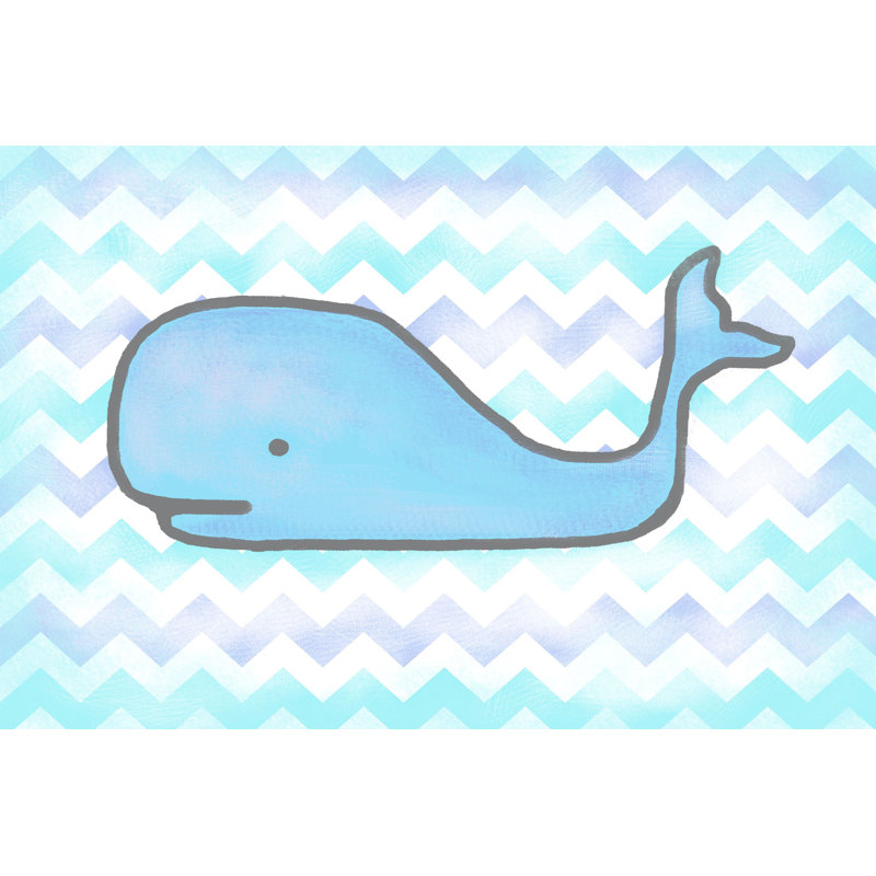 "Baby Blue Whale" par Reesa Qualia, reproduction sur toile tendue, H 40 po x l 60 po x P 1,5 po