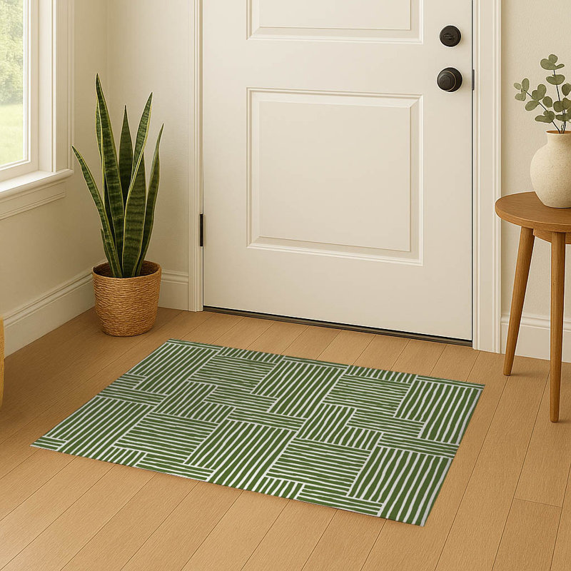 Paillasson Grid Puz, L 60 po x L 84 po, Vert olive