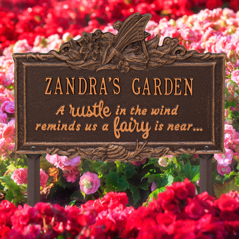 My Fairy Garden Personalized Lawn Plaque, Antique Copper, Yes