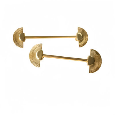 Solid Brass Gold Fan Drawer Handles
