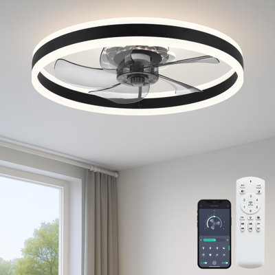 20 inch Low Profile Ceiling Fans with Lights and Remote