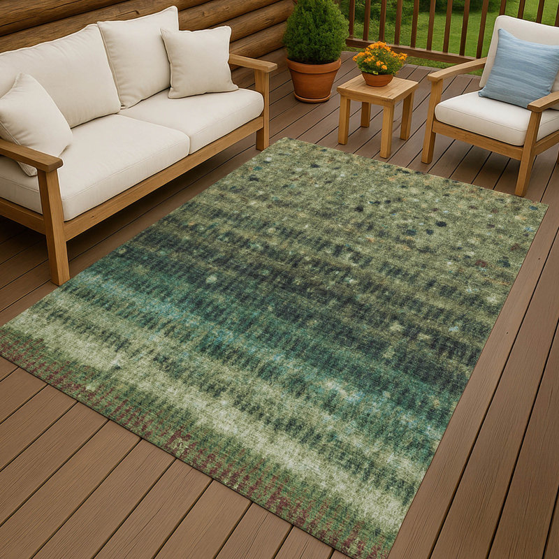Machine Washable Indoor/Outdoor Chantille ACN2316 Stripes Rug, Rectangle 10' x 14'